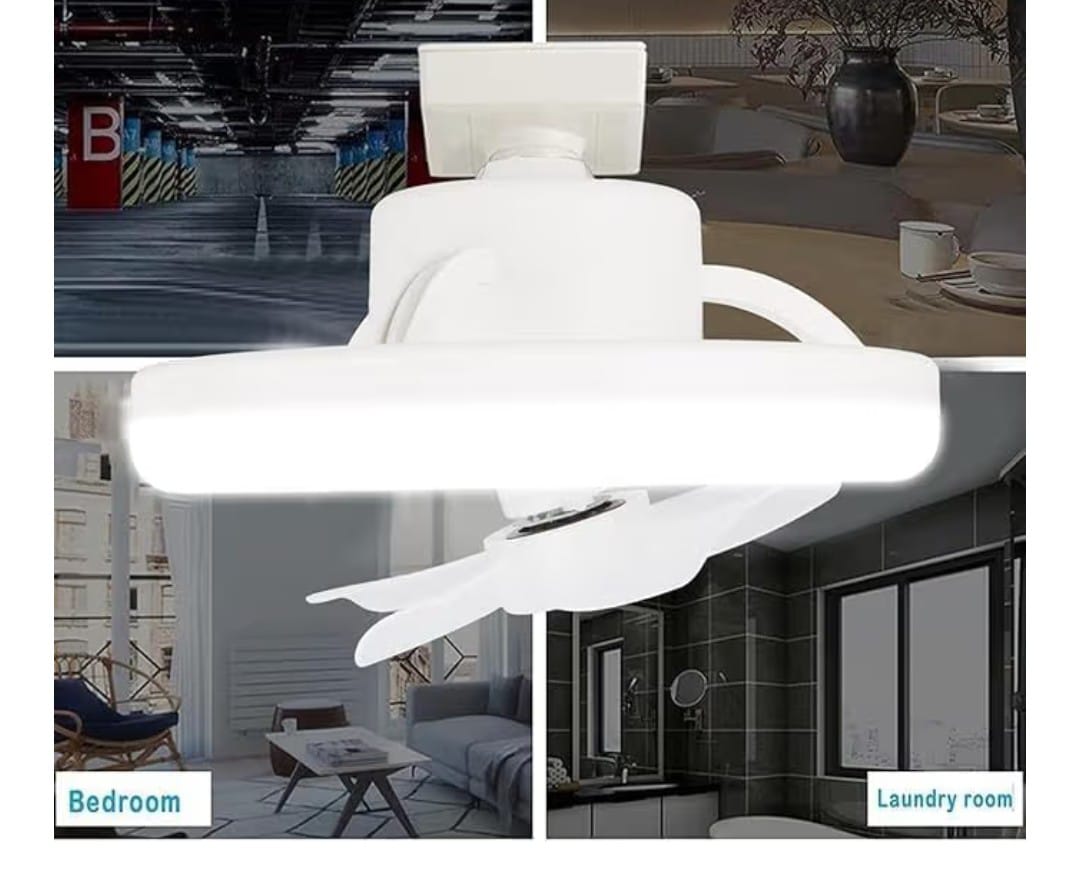 Ceiling Fan with Led Light, Remote Control, 3 Color Dimmable(Warm/Neutral/Cool)- 10" Light/ 7.5" Oscillating Fan,Socket Fan Light for Kitchen/Bathroom/Bedroom/Home Office