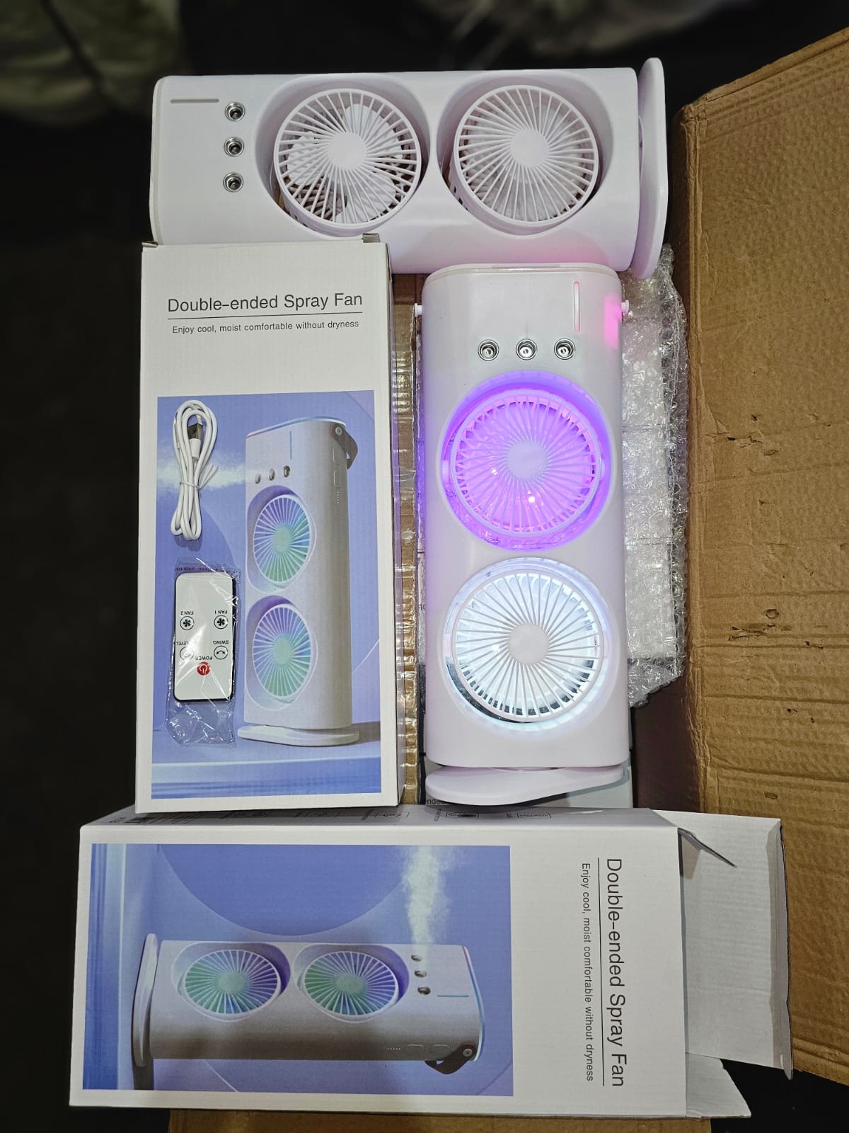 Stay Cool Anytime, Anywhere – With the Double End Spray Fan!