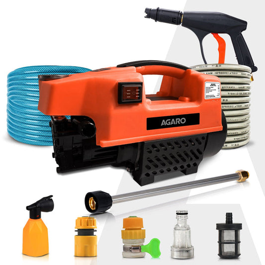 AGARO Supreme High Pressure Washer, Car Washer, 1800 Watts Motor, 120 Bars, 6.5L/Min Flow Rate, 8 Meters Outlet Hose, Portable, Car, Bike & Home Cleaning, Black and Orange