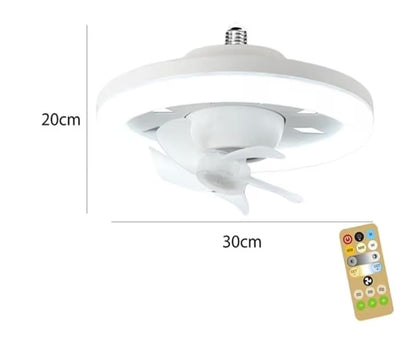 Ceiling Fan with Led Light, Remote Control, 3 Color Dimmable(Warm/Neutral/Cool)- 10" Light/ 7.5" Oscillating Fan,Socket Fan Light for Kitchen/Bathroom/Bedroom/Home Office