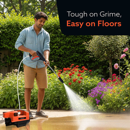 AGARO Supreme High Pressure Washer, Car Washer, 1800 Watts Motor, 120 Bars, 6.5L/Min Flow Rate, 8 Meters Outlet Hose, Portable, Car, Bike & Home Cleaning, Black and Orange