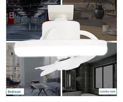 Ceiling Fan with Led Light, Remote Control, 3 Color Dimmable(Warm/Neutral/Cool)- 10" Light/ 7.5" Oscillating Fan,Socket Fan Light for Kitchen/Bathroom/Bedroom/Home Office